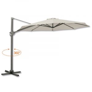 Image de Cosygarden Parasol de Jardin Aluminium Déporté Rotatif Design Sable