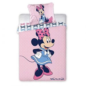 Faro Parure de lit housse couette at taie d'oreille b&eacute;b&eacute; minnie 100 x 135 cm 100% coton