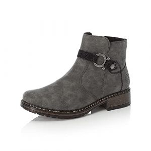 Rieker Femme Bottines Z6869, Dame Bottines,Bottillons,Bottes,Demi-Bottes,Bootie,fourrée,Bottes d'hiver,Gris