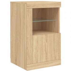 VidaXL Armoire Latérale Avec Lumières Led Chêne Sonoma