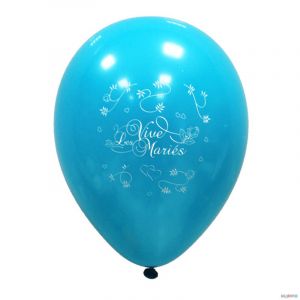 Ruedelafete Ballon turquoise Vive Les Mariés X10