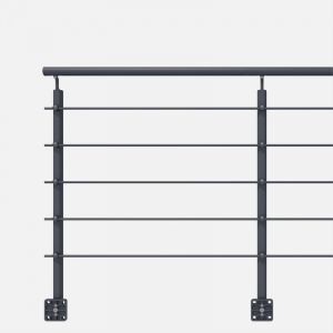 OPALU - Kit garde-corps 2m pr&ecirc;t-&agrave;-poser lat&eacute;rale Gris anthracite