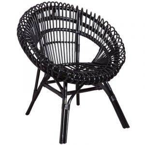 Image de Aubry Gaspard Fauteuil soleil en rotin noir