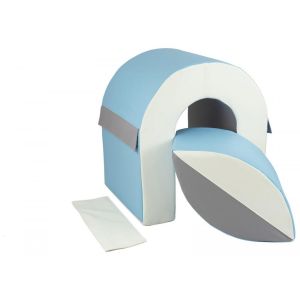 Set de 2 blocs en mousse blanc, bleu clair, gris