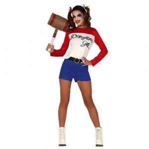 D&eacute;guisement harleen quinzel dangereuse femme - l - rouge - guirca 88768