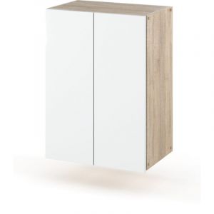 Armoire de salle de bain murale en chêne Sonoma, poteau de salle de bain blanc pour salle de bain