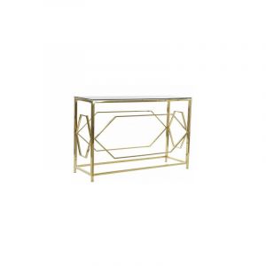 ITEM Console métal doré et plateau en verre - 120x40x78cm