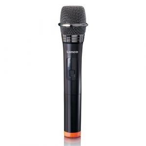 Lenco Microphone sans fil avec récepteur 6,3 mm MCW-011BK Noir