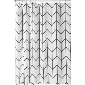 Rideau de douche Accessoires de salle de bains - Arête de poisson - Noir/Blanc- 180x200 cm