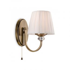 Applique Langham, laiton antique, avec abat jour