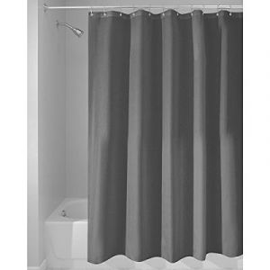 InterDesign 14630EU Zeno Rideau de Douche Imperméable Antimoisissures Polyester Gris 183 x 183 cm