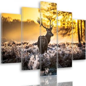 Cadre de plusieurs pièces imprimé sur toile couleur orange Feeby