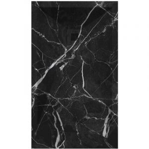 Kroos - Receveur de douche Marbre Noir, finition Lisse Stone 3D, grille de couleur - 200 x 90 cm