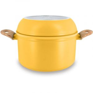 Menastyl Batterie de cuisine amovible 8 pièces jaune en aluminium recyclé