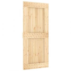 VidaXL Porte coulissante et kit de quincaillerie 90x210 cm pin massif