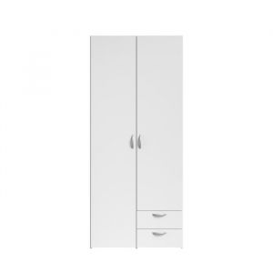 Image de Armoire 2 portes et 2 tiroirs blanc KELSY