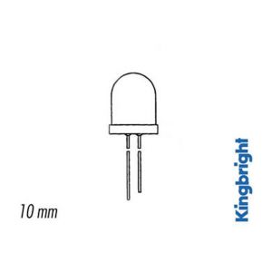 Kingbright L-813srd/e led 10MM rouge 550mcd 100deg. (L-813SRD-E)