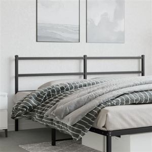 VidaXL T&ecirc;te de lit m&eacute;tal noir 200 cm