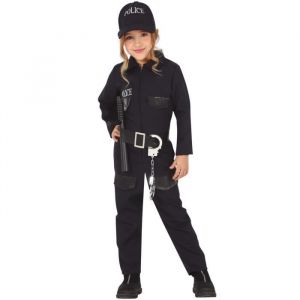 FIESTAS GUIRCA | Costume de Policier Enfant (7-9 ans) - Combinaison, Ceinture et Casquette - Costumes d'Agent de Police pour Halloween, Carnaval et Fêtes Déguisées - Idéal pour Garçons et Filles