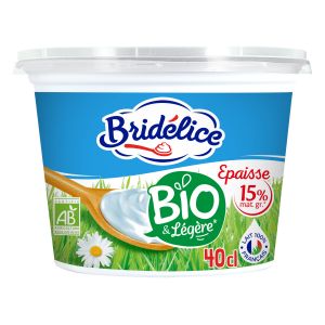 Brid&eacute;lice Cr&egrave;me fra&icirc;che &eacute;paisse bio l&eacute;g&egrave;re 15% mat.gr