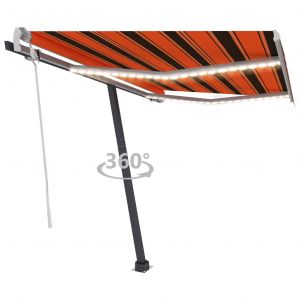 Image de VidaXL Auvent Manuel R¿¿Tractable Avec Led 350x250 Cm Orange Et Marron