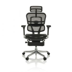 hjh OFFICE Fauteuil de Direction avec Repose-Pieds ERGOHUMAN Plus LEGPRO GEN2 Design Original, Fauteuil de Bureau avec équipement Complet Ergonomique, résille Noire