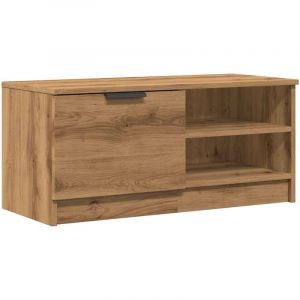 VidaXL Meuble tv ch&ecirc;ne artisanal 80x35x36,5 cm bois d'ing&eacute;nierie
