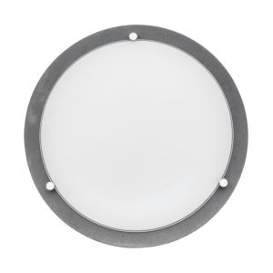 Plafonnier Rocky Béton Gris Verre Blanc