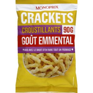 Monoprix Crackets croustillants, go&ucirc;t fromage - Le sachet de 90g