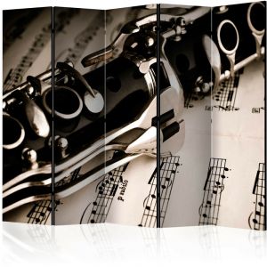 Artgeist Paravent 5 Volets "Clarinet & Music Notes" 172x225cm