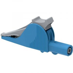 Electro PJP 5066-IEC-CD1-Bl Pince crocodile Connecteur 4 mm CAT III 1000 V, CAT IV 600 V Bleu