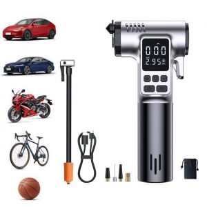Compresseur Pneus Voiture,Compresseur d'air portable avec Arr&ecirc;t Automatique,Affichage Num&eacute;rique LED, Batterie Rechargeable USB pour Voiture Moto V&eacute;lo