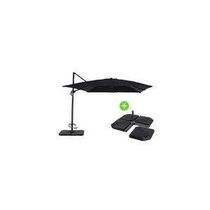 Image de Viva Green Sun 4 - Parasol jardin déporté en aluminium 3 x 4 m pied inclus