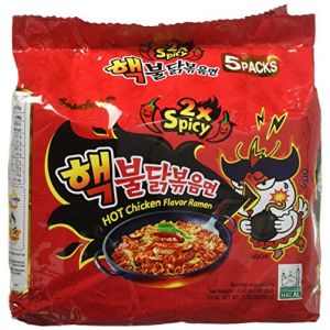 Samyang Buldak ramen de nouilles frites au poulet double épicé coréen chaud,