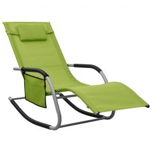 VidaXL Chaise longue Textil?ne Vert et gris