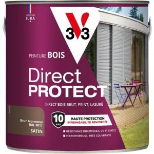 V33 Peinture bois Direct Protect - Brun normand - 2L
