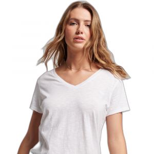 Superdry T-shirt col V brodé et flammé femme