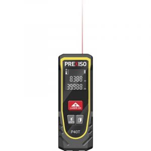Prexiso Distancemètre laser numérique P40T - Plage de mesure 40 mètres, compact et léger, noir