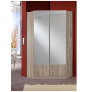 Image de Inside75 Armoire dressing d'angle DINGLE 2 portes 95*95 chêne - natural