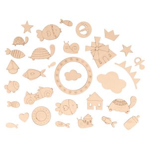 Image de Artémio Mini Silhouettes en bois 32 pcs Jolies Comptines