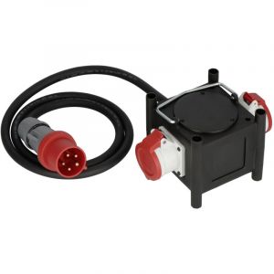 Brennenstuhl Distributeur de Courant Compact en Caoutchouc/Distributeur en Caoutchouc (c&acirc;ble de 2 m, 2 x CEE 400V/32A, Utilisation du Chantier et Utilisation ext&eacute;rieure permanente, fabriqu&eacute; en