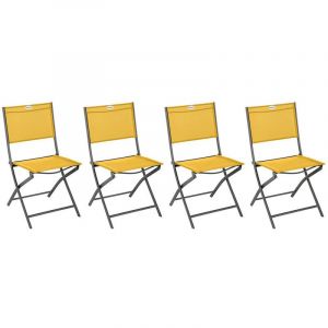 Lot de 4 Chaises de jardin pliante métal Modula Moutarde/Graphite spéride