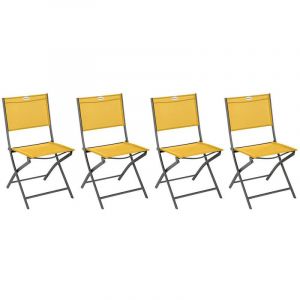 Lot de 4 Chaises de jardin pliante métal Modula Moutarde/Graphite spéride