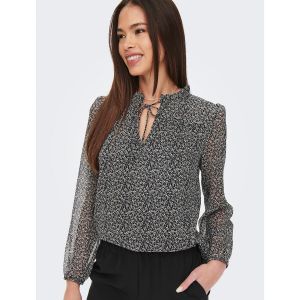 Only Blouse fluide imprimée, col V Imprimé Fond Noir - Taille L;M;S;XL;XS