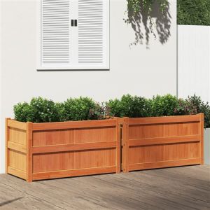 VidaXL Jardini&egrave;res 2 pcs cire marron bois de pin massif