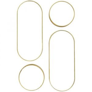 Ensemble de 4 miroirs rond et ovale doré Versa