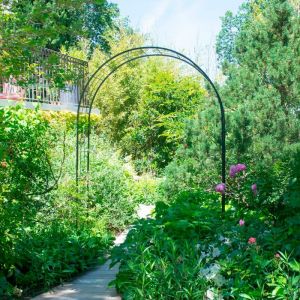 Louis Moulin Arche de jardin - modèle Treillage - tube avec pieds carré 20cm - 180x50x250cm - noir charbon