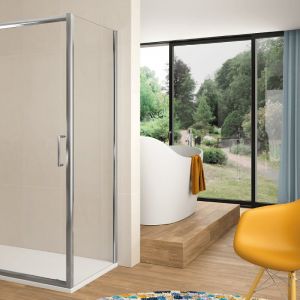 Paroi de douche fixe + Porte coulissante BELLA 150 cm Sans paroi latérale