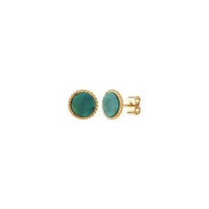 Boucles d'oreilles dorées à l'or fin turquoise LADY