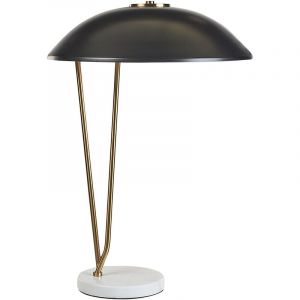 Beliani Lampe de Table Moderne en M&eacute;tal avec Base en Marbre Salon d'&eacute;tude Noir et Dor&eacute; Danto